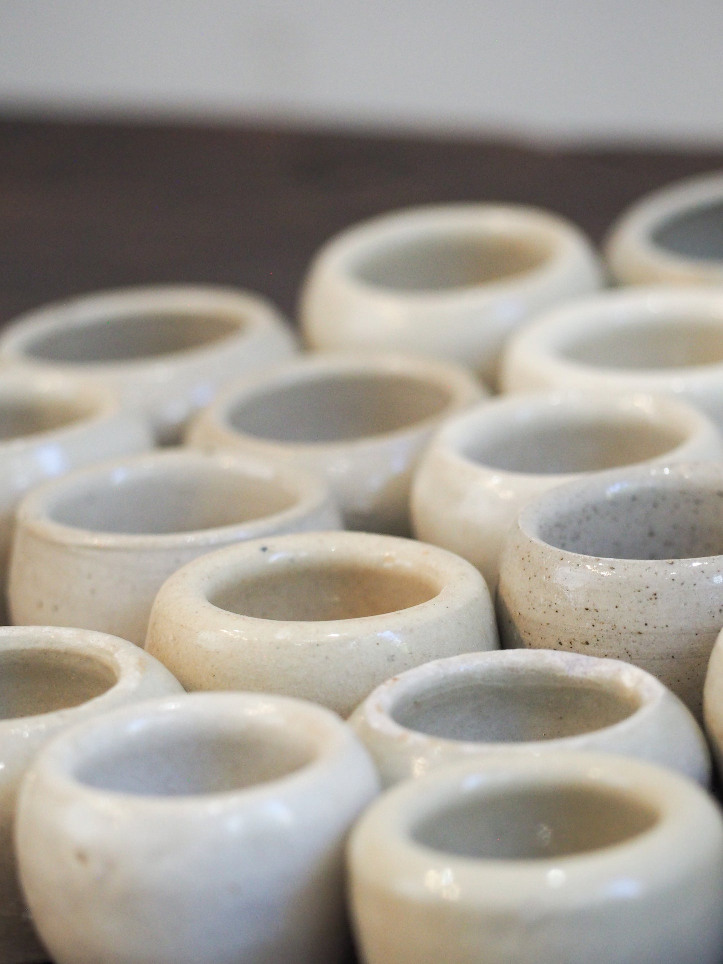 Vintage French Glazed Cream Ceramic Escargot Pots (Sold Individually)