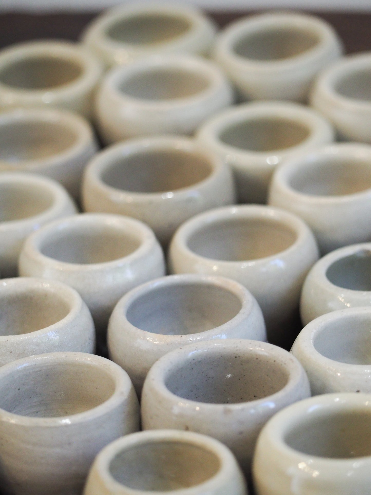 Vintage French Glazed Cream Ceramic Escargot Pots (Sold Individually)