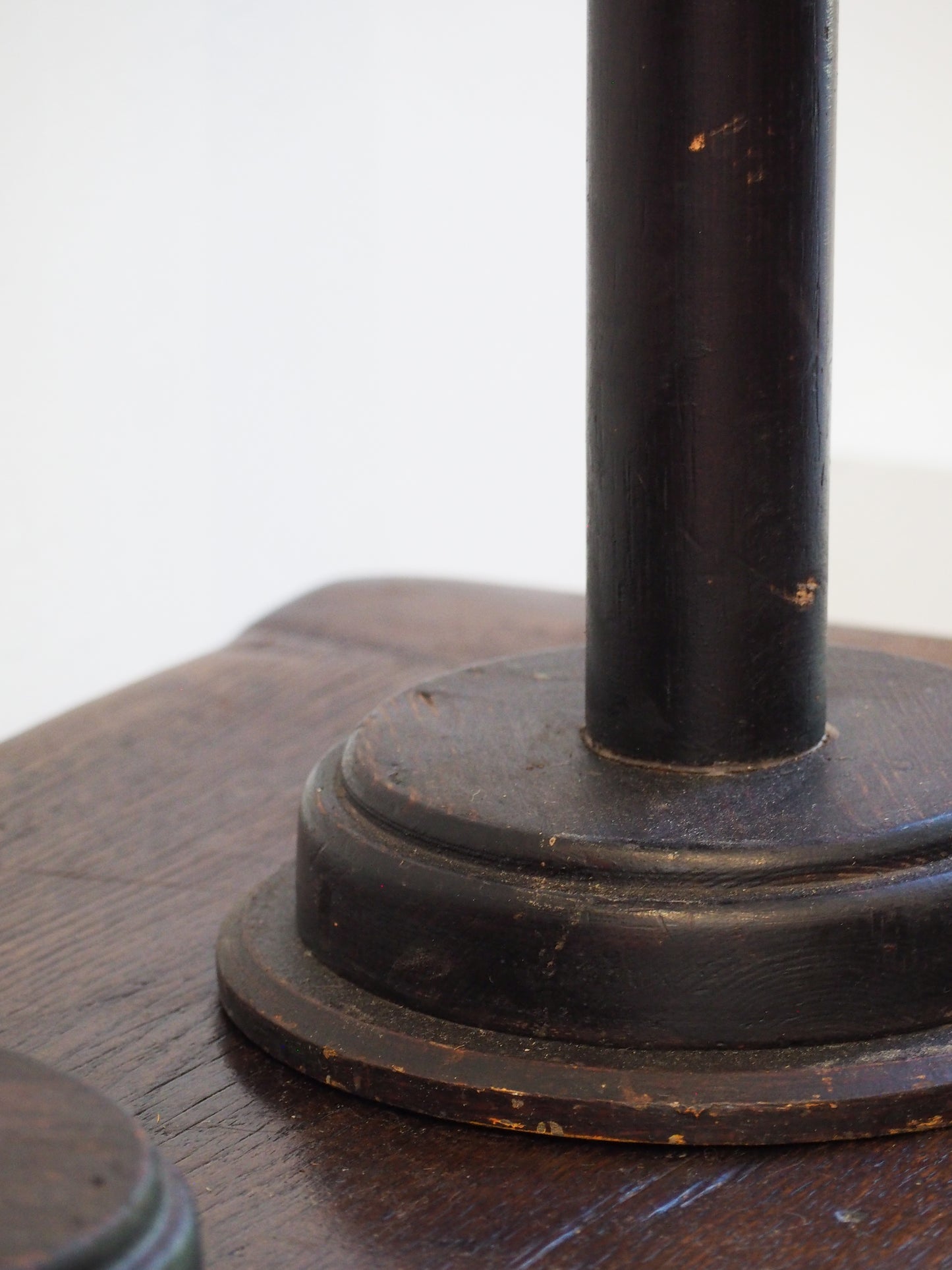 Pair of Antique Wooden Milliner Hat Stands / Candle Holder / Small Table