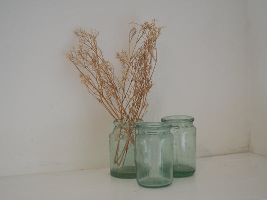 Vintage Antique Victorian Green Glass Jars / Decorative Vase (Sold Individually)