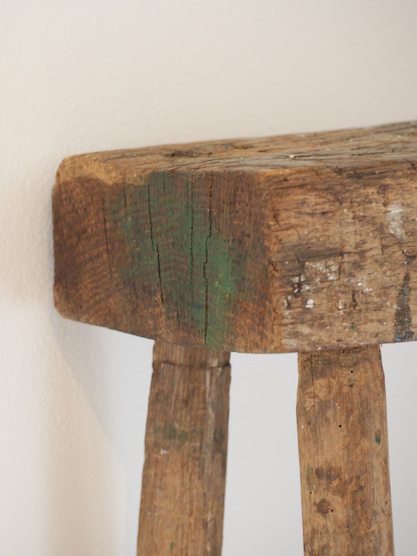 Antique Vintage Small Wooden Pig Bench / Rustic Farmhouse Stool