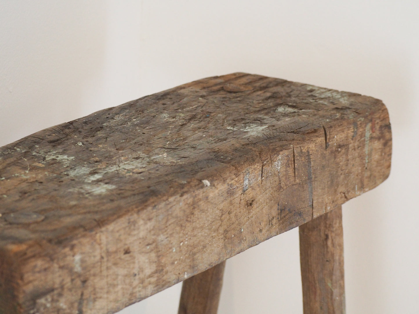 Antique Vintage Small Wooden Pig Bench / Rustic Farmhouse Stool