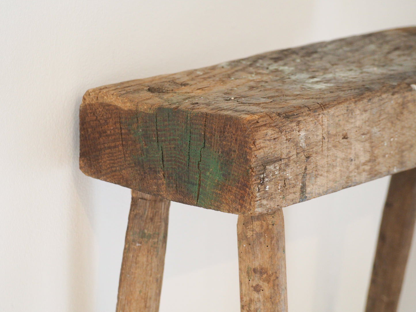 Antique Vintage Small Wooden Pig Bench / Rustic Farmhouse Stool