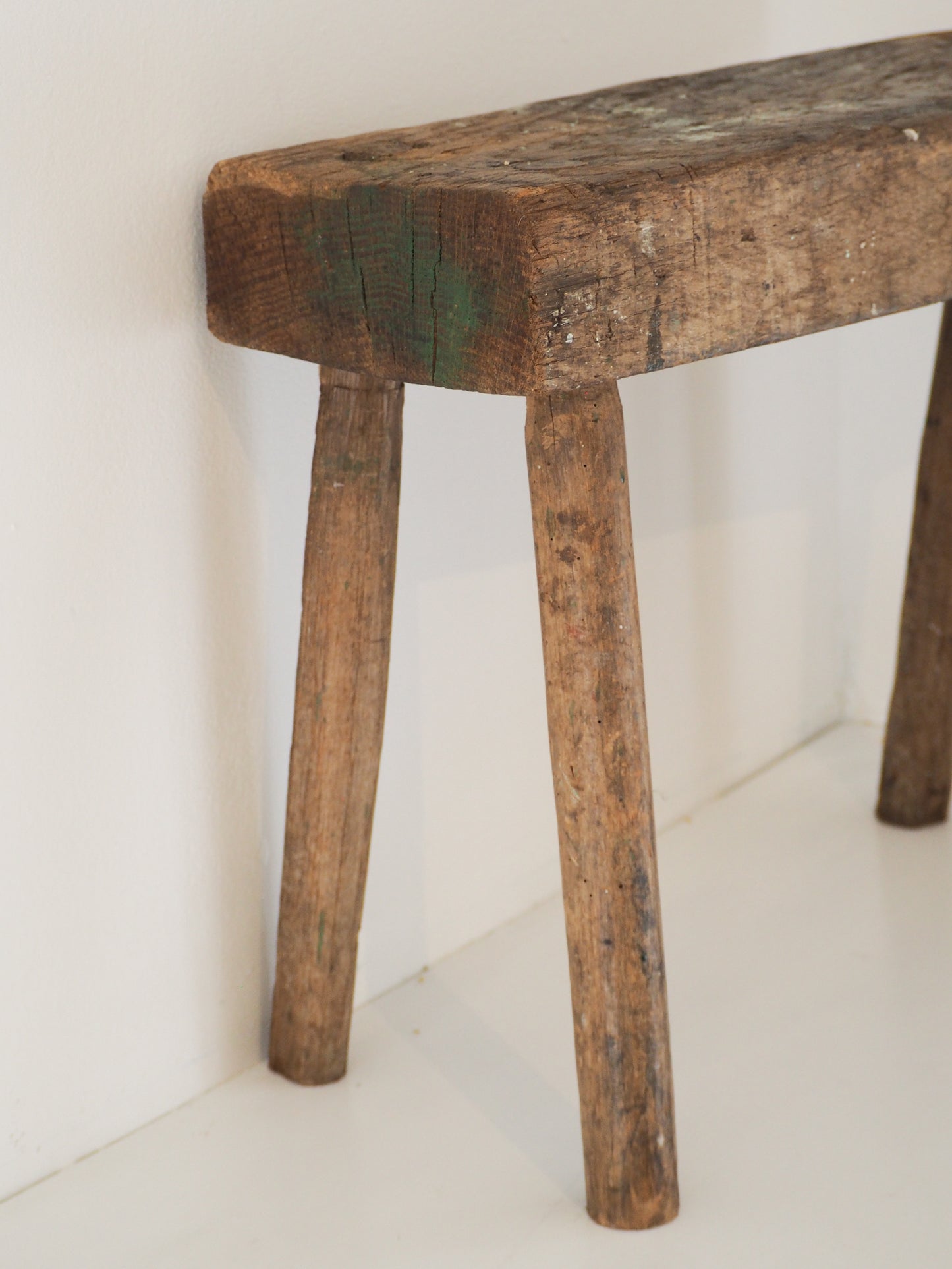 Antique Vintage Small Wooden Pig Bench / Rustic Farmhouse Stool
