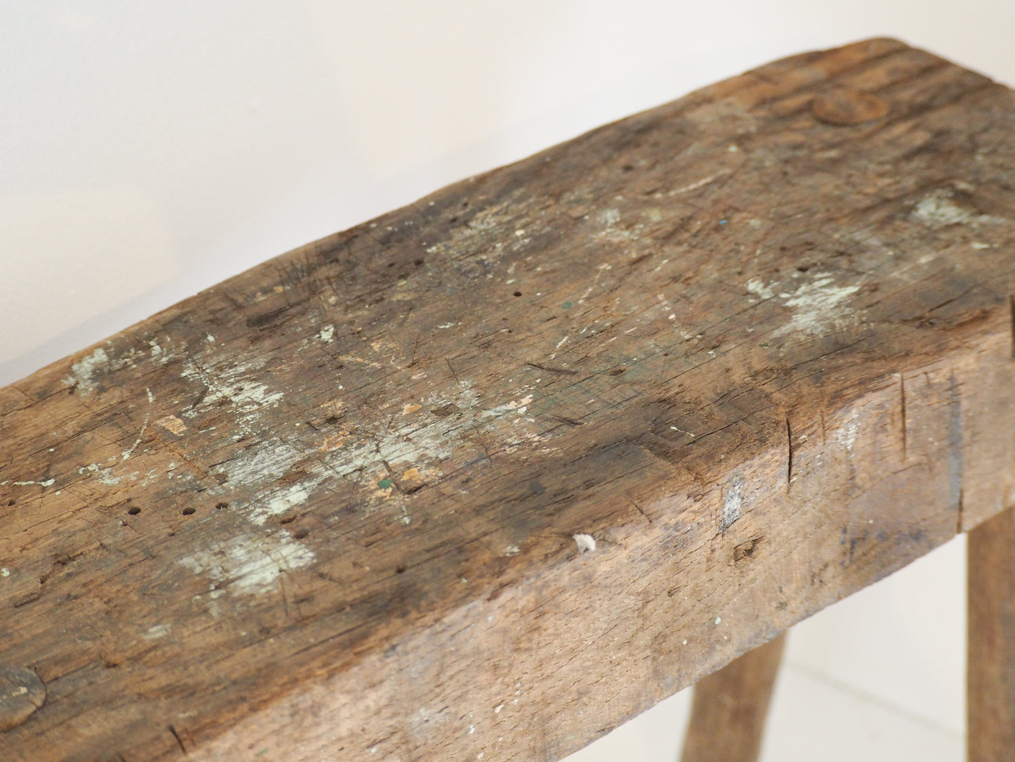 Antique Vintage Small Wooden Pig Bench / Rustic Farmhouse Stool