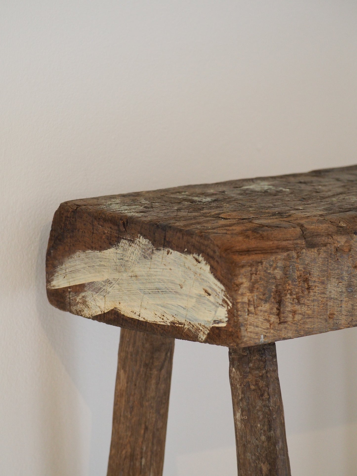 Antique Vintage Small Wooden Pig Bench / Rustic Farmhouse Stool