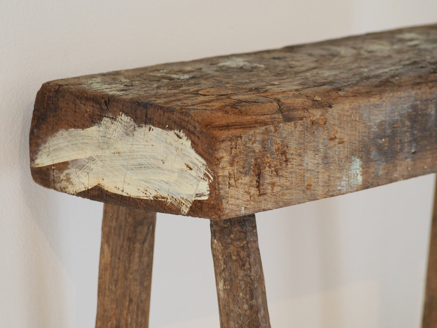 Antique Vintage Small Wooden Pig Bench / Rustic Farmhouse Stool