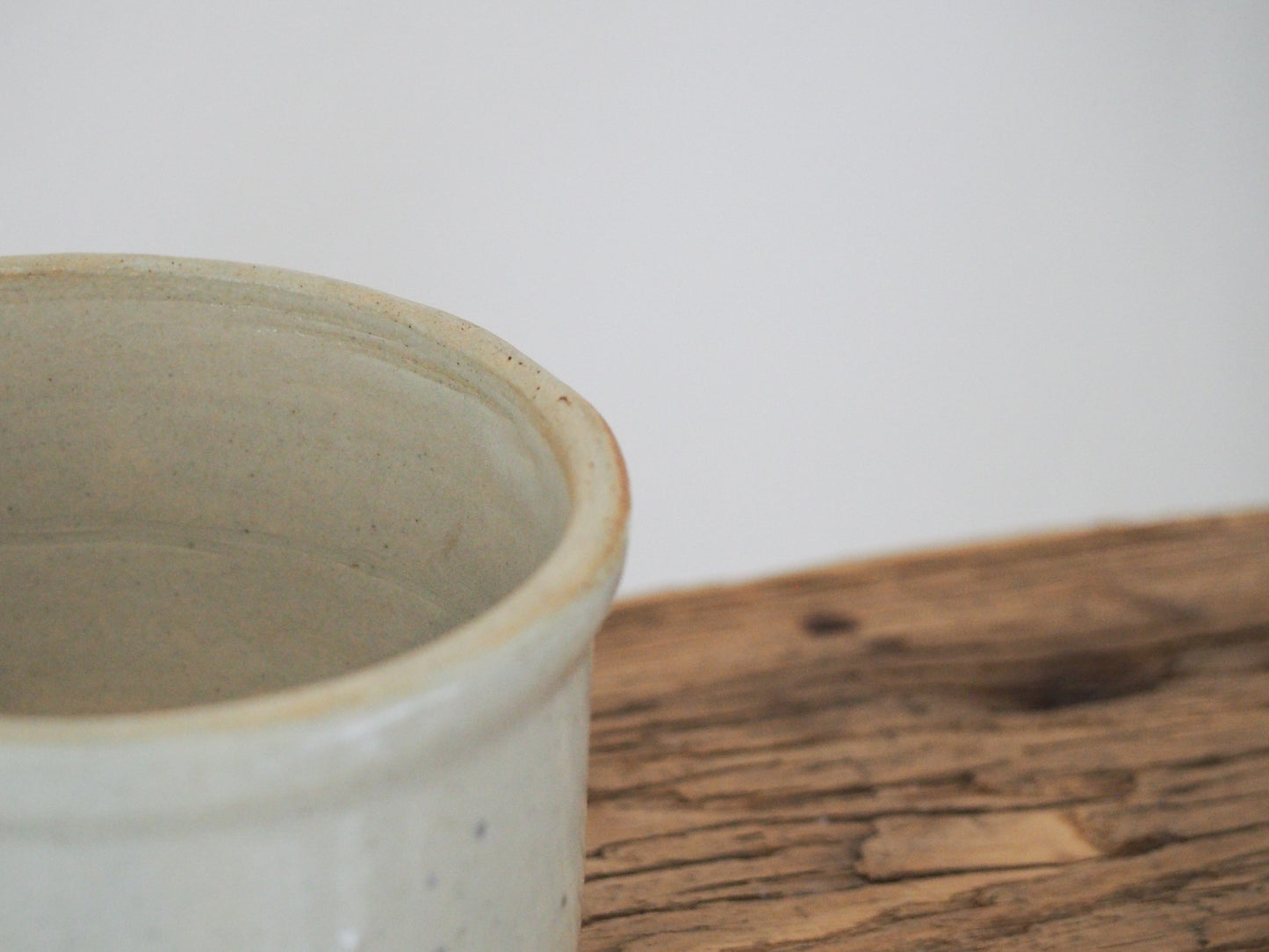 Small Vintage / Antique Rustic French Cream Stoneware Cheese Mould / Kitchen Storage Jar
