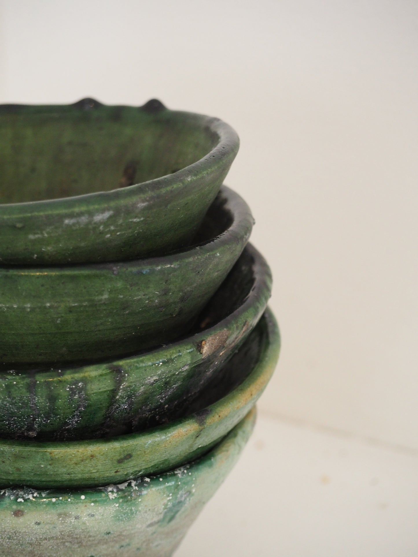 Vintage Moroccan Tamegroute Green Glazed Ceramic Bowl - Handmade Moroccan Serving Dish (Sold Individually)