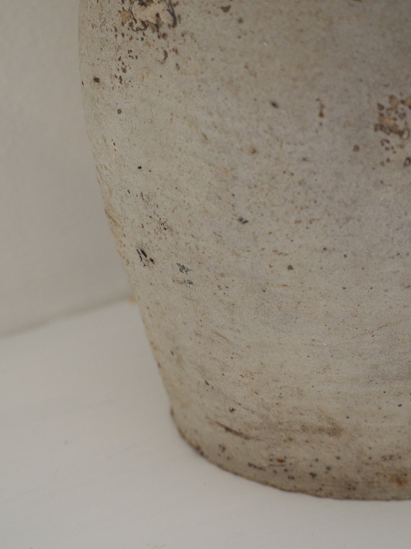 Antique Vintage French Handmade Oil Pot with Handle / Rustic Kitchen Storage Jar