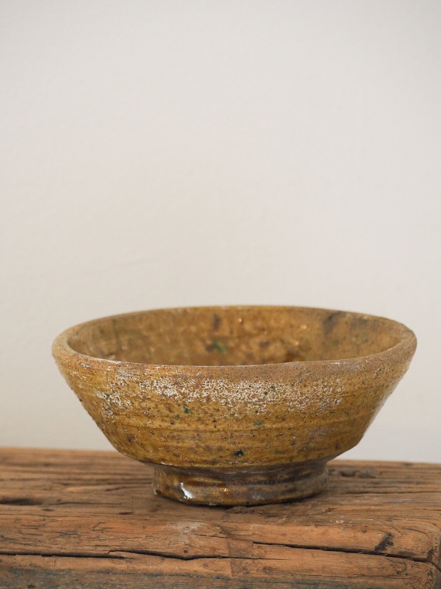 Vintage Moroccan Tamegroute Yellow Glazed Ceramic Bowl - Handmade Moroccan Serving Dish