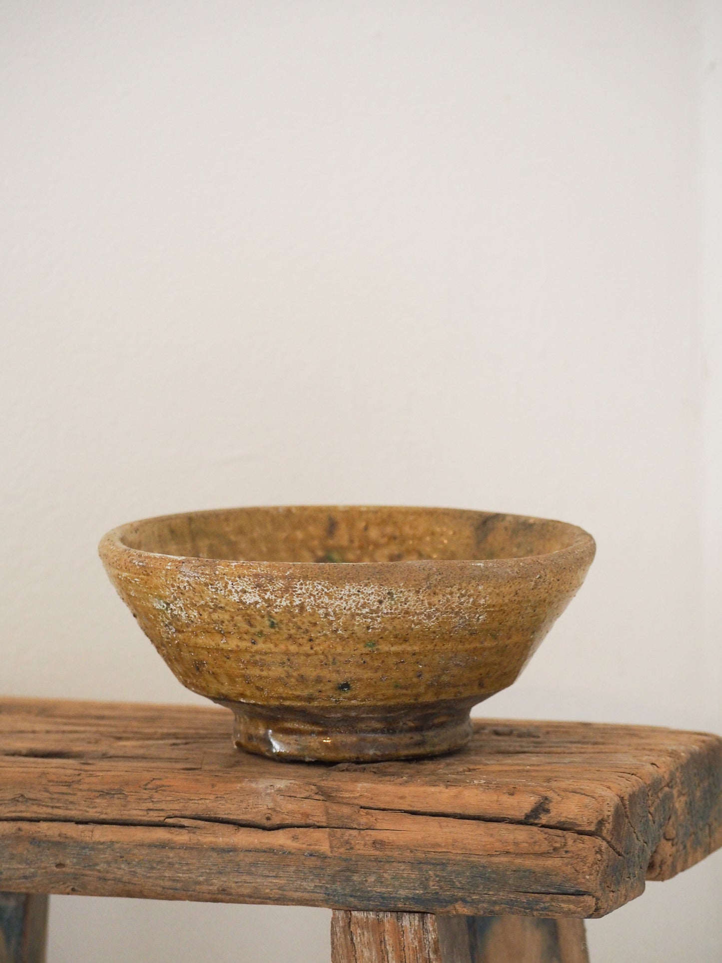 Vintage Moroccan Tamegroute Yellow Glazed Ceramic Bowl - Handmade Moroccan Serving Dish
