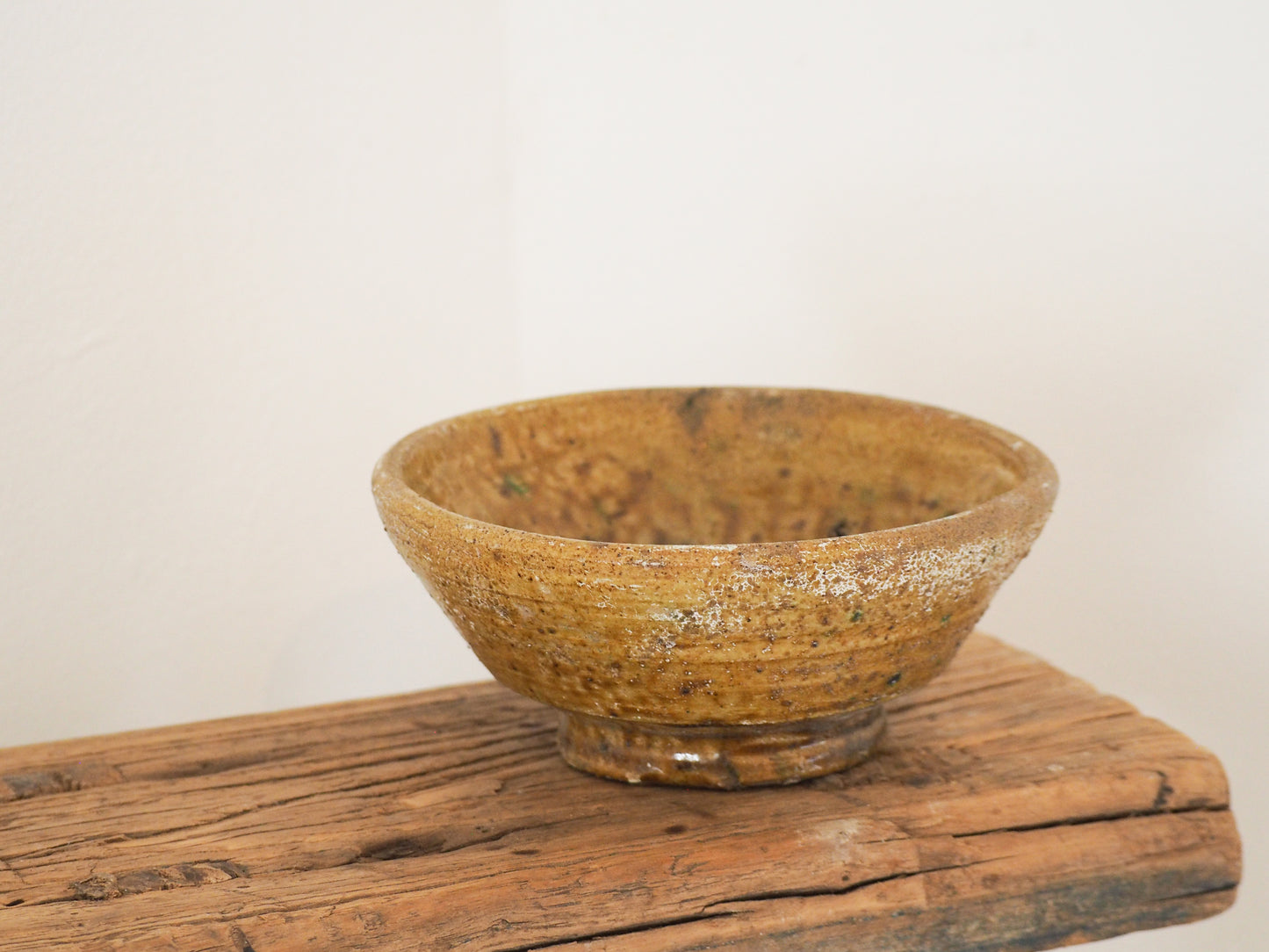 Vintage Moroccan Tamegroute Yellow Glazed Ceramic Bowl - Handmade Moroccan Serving Dish