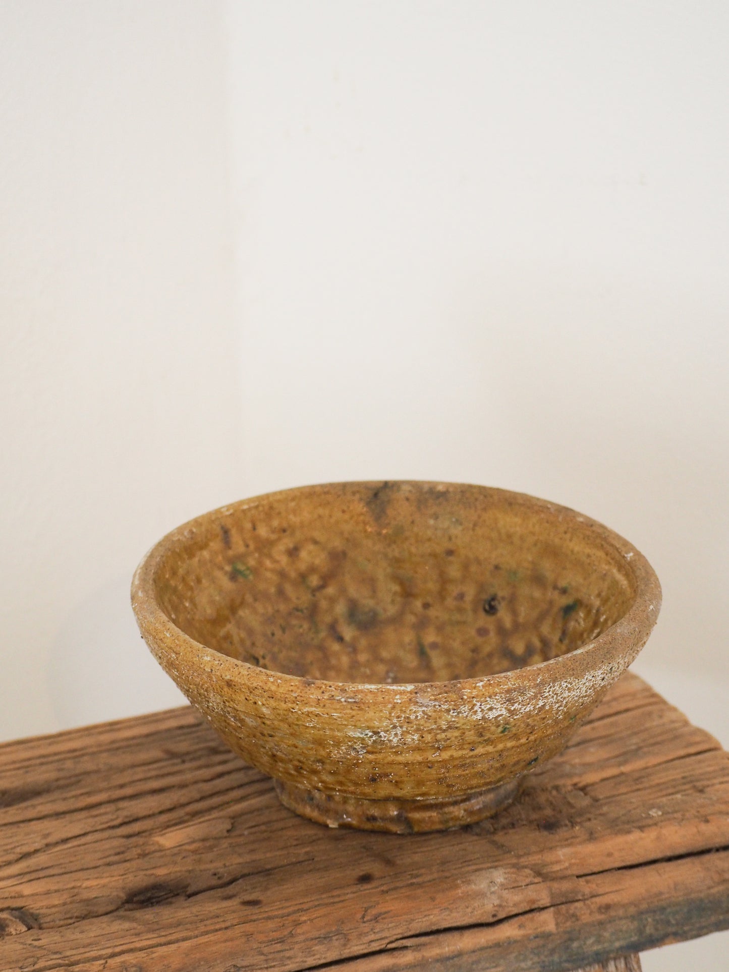 Vintage Moroccan Tamegroute Yellow Glazed Ceramic Bowl - Handmade Moroccan Serving Dish