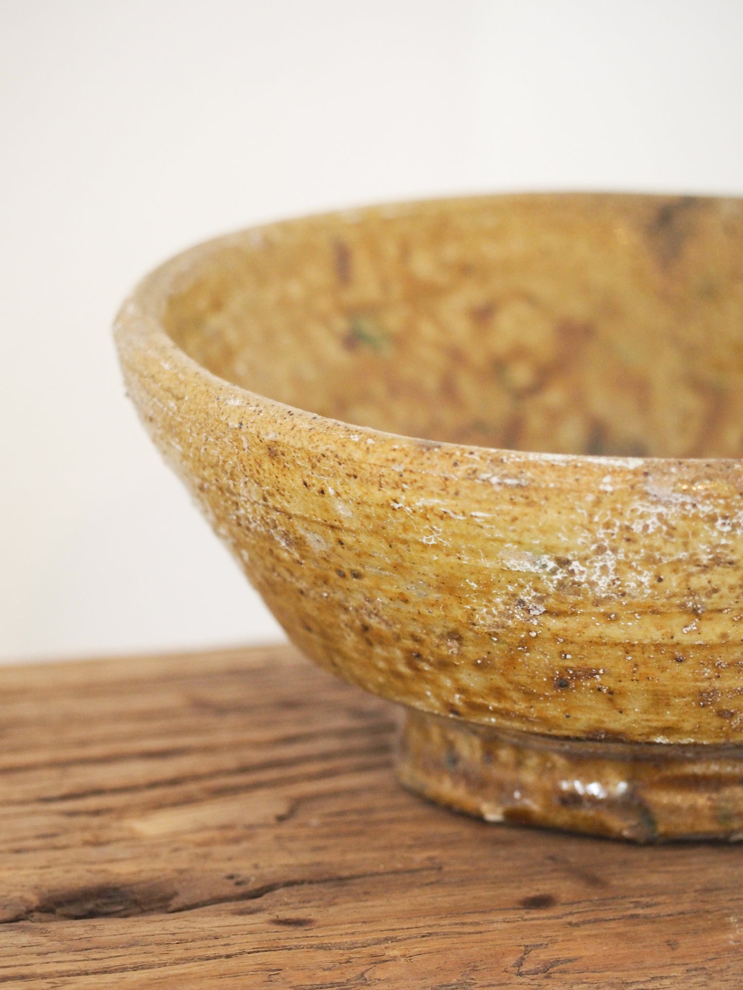 Vintage Moroccan Tamegroute Yellow Glazed Ceramic Bowl - Handmade Moroccan Serving Dish