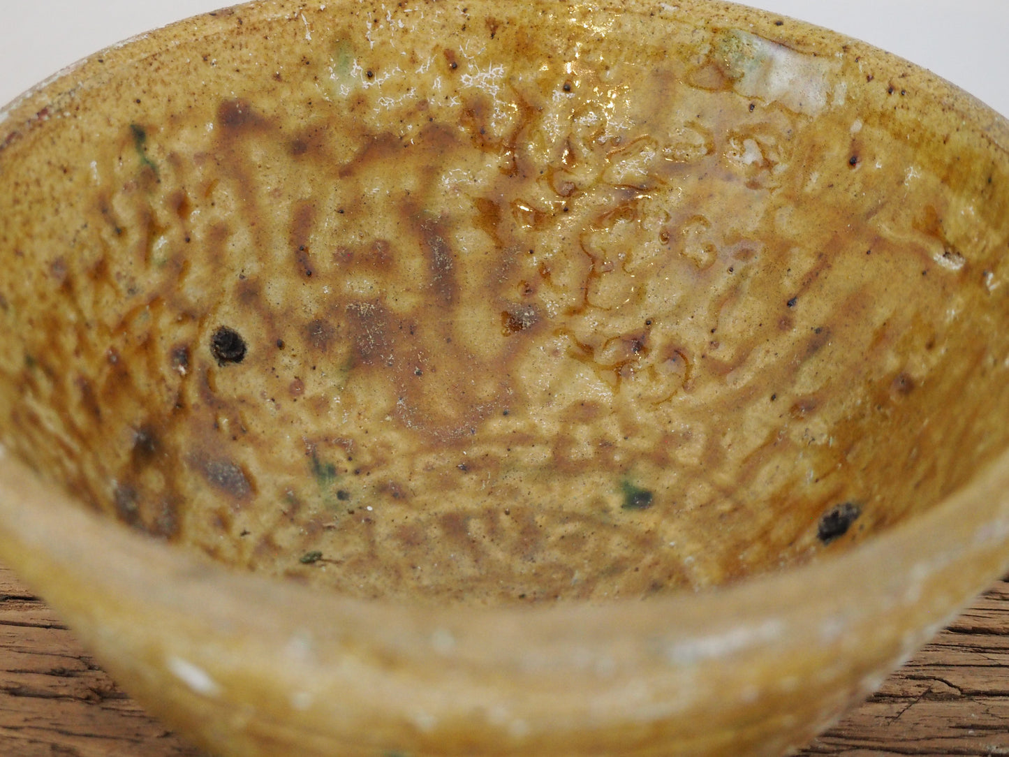 Vintage Moroccan Tamegroute Yellow Glazed Ceramic Bowl - Handmade Moroccan Serving Dish