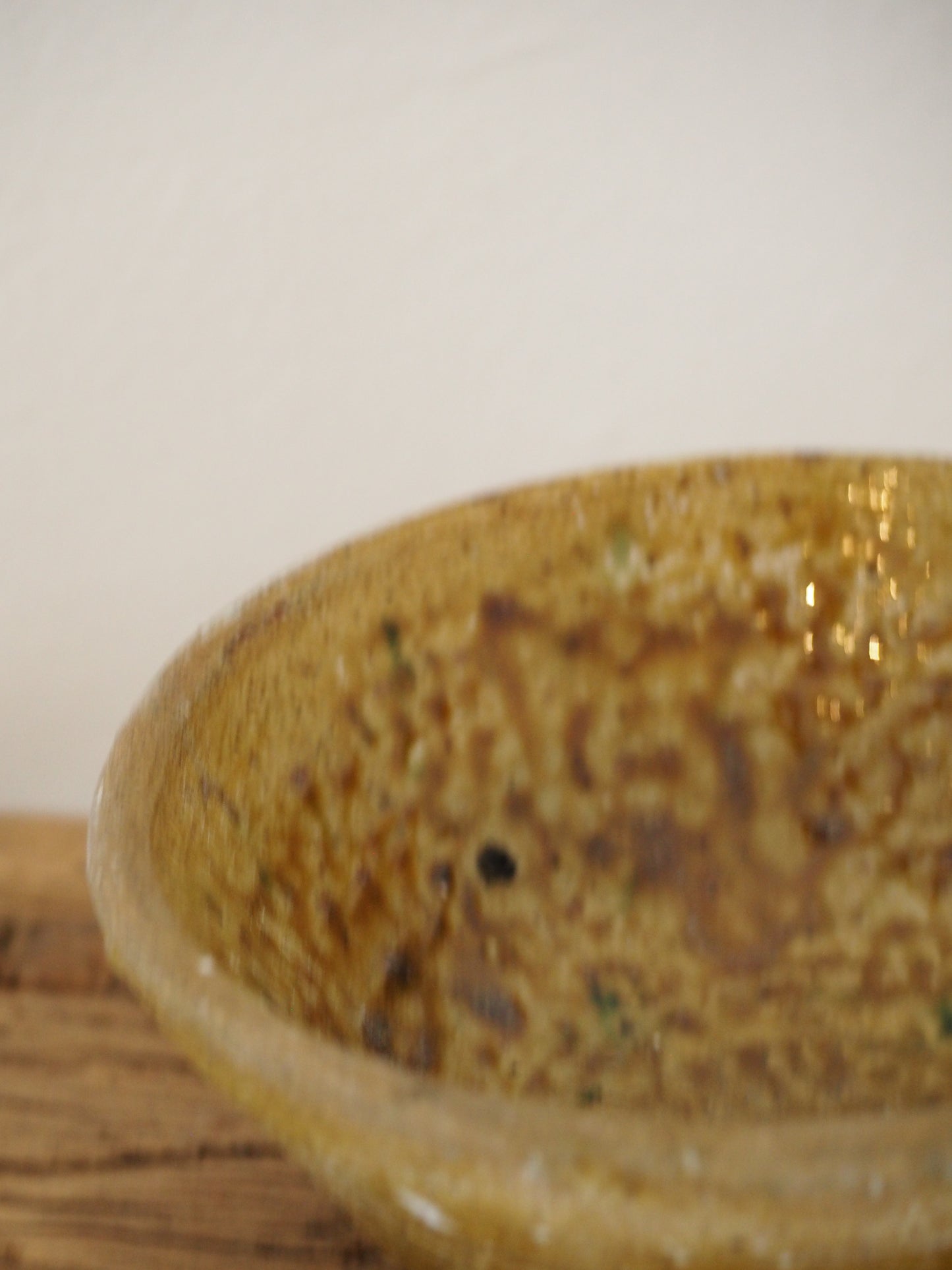 Vintage Moroccan Tamegroute Yellow Glazed Ceramic Bowl - Handmade Moroccan Serving Dish