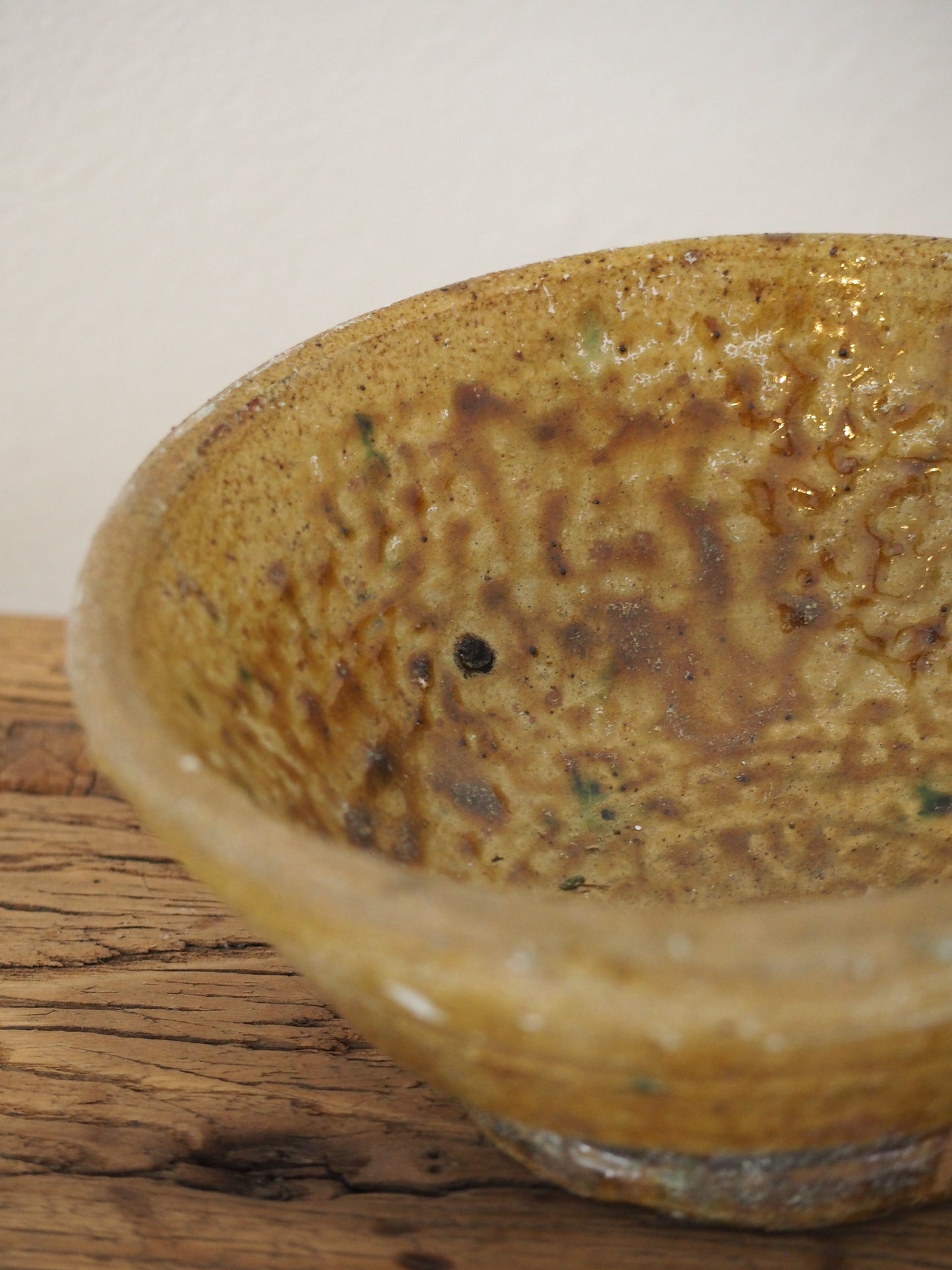 Vintage Moroccan Tamegroute Yellow Glazed Ceramic Bowl - Handmade Moroccan Serving Dish