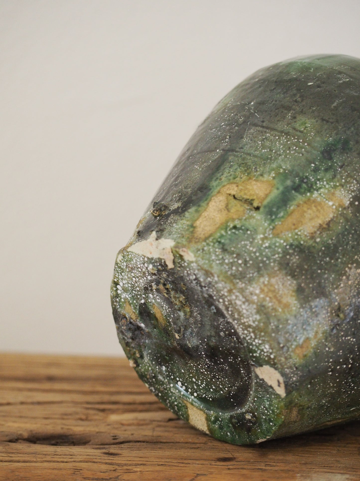 Vintage Moroccan Tamegroute Green Glazed Pot - Handmade Moroccan Vase