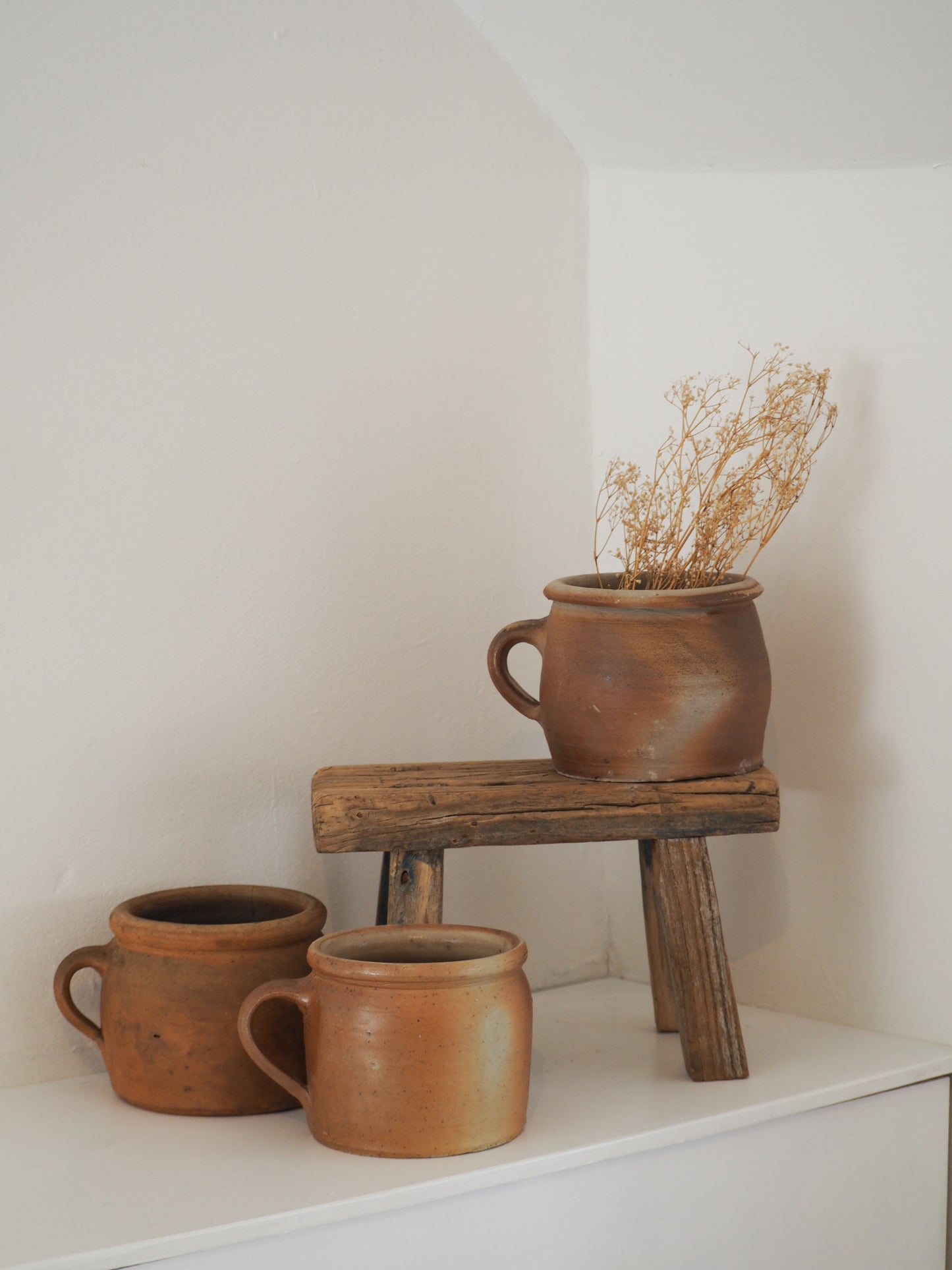 Vintage Antique Rustic French Handmade Confit Pot / Kitchen Storage Jar