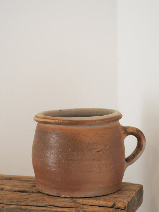 Vintage Antique Rustic French Handmade Confit Pot / Kitchen Storage Jar