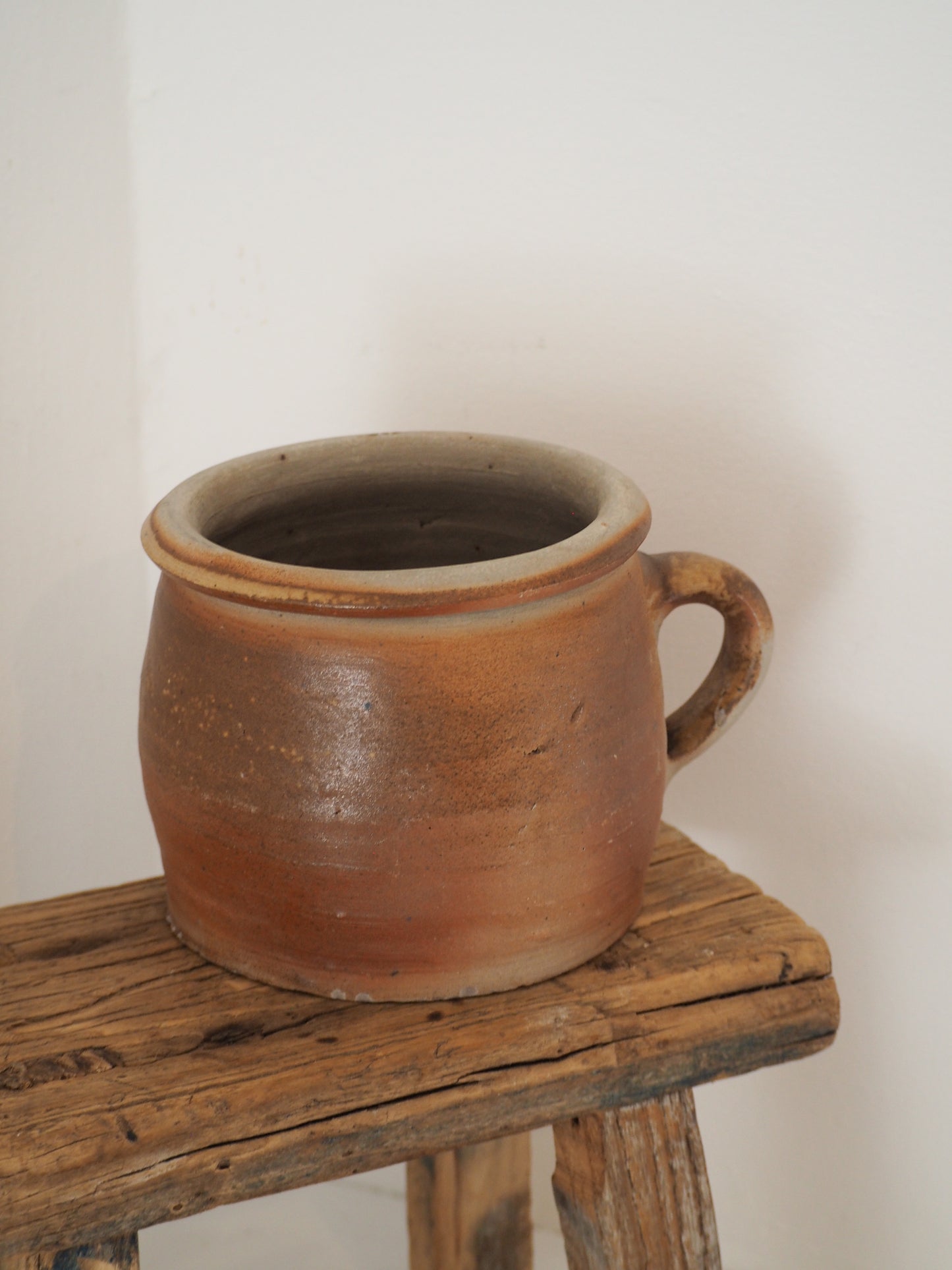 Vintage Antique Rustic French Handmade Confit Pot / Kitchen Storage Jar