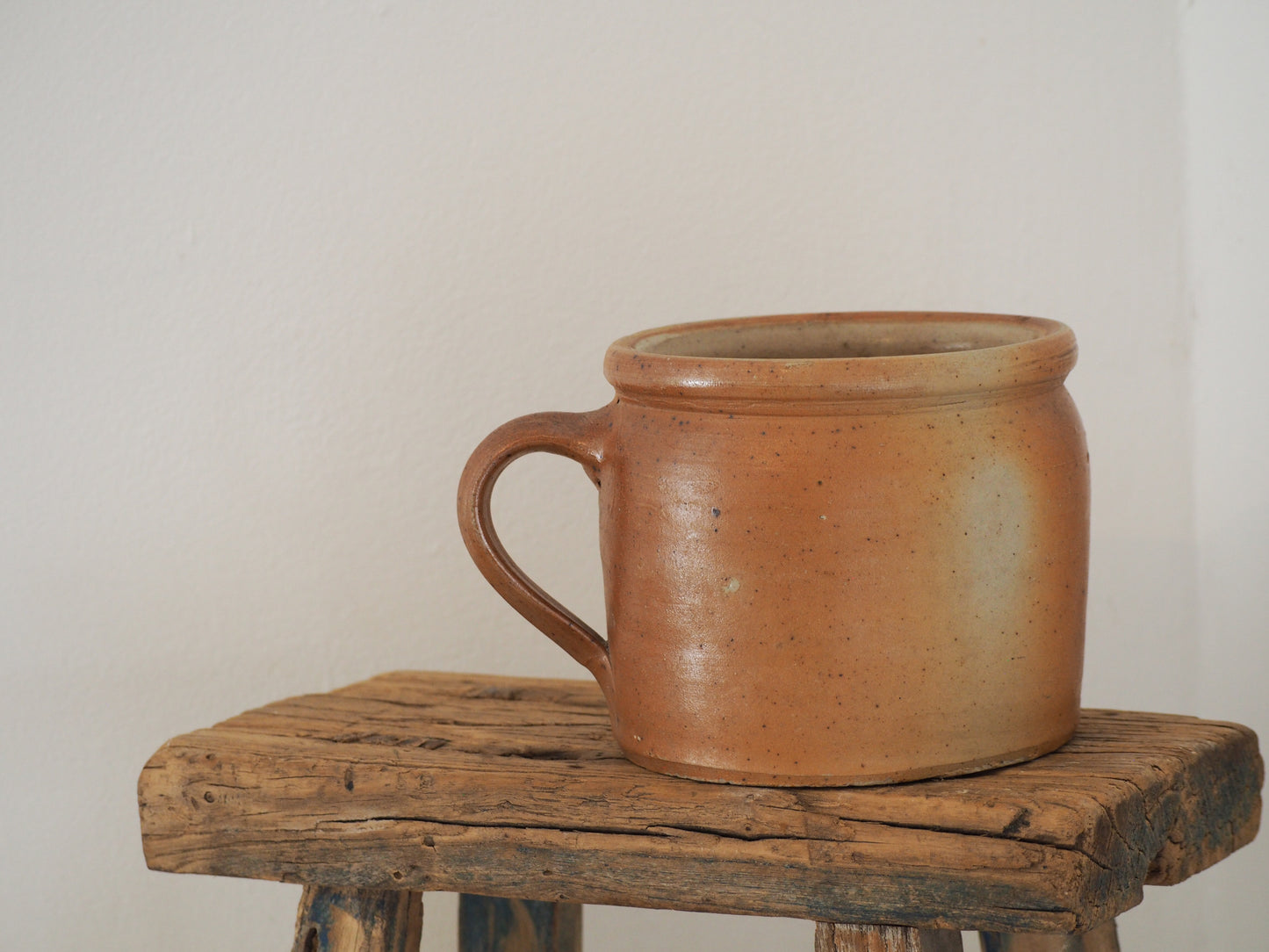 Vintage Antique Rustic French Handmade Confit Pot / Kitchen Storage Jar
