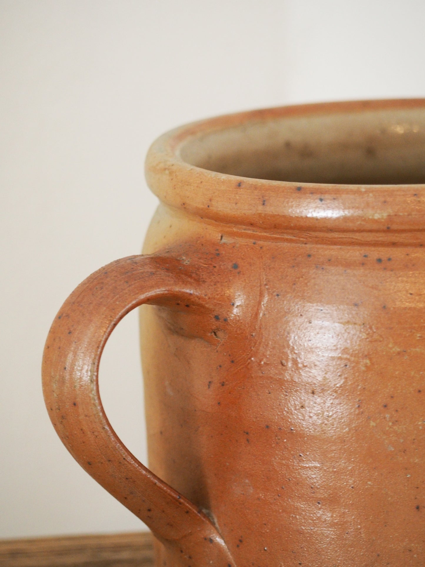 Vintage Antique Rustic French Handmade Confit Pot / Kitchen Storage Jar