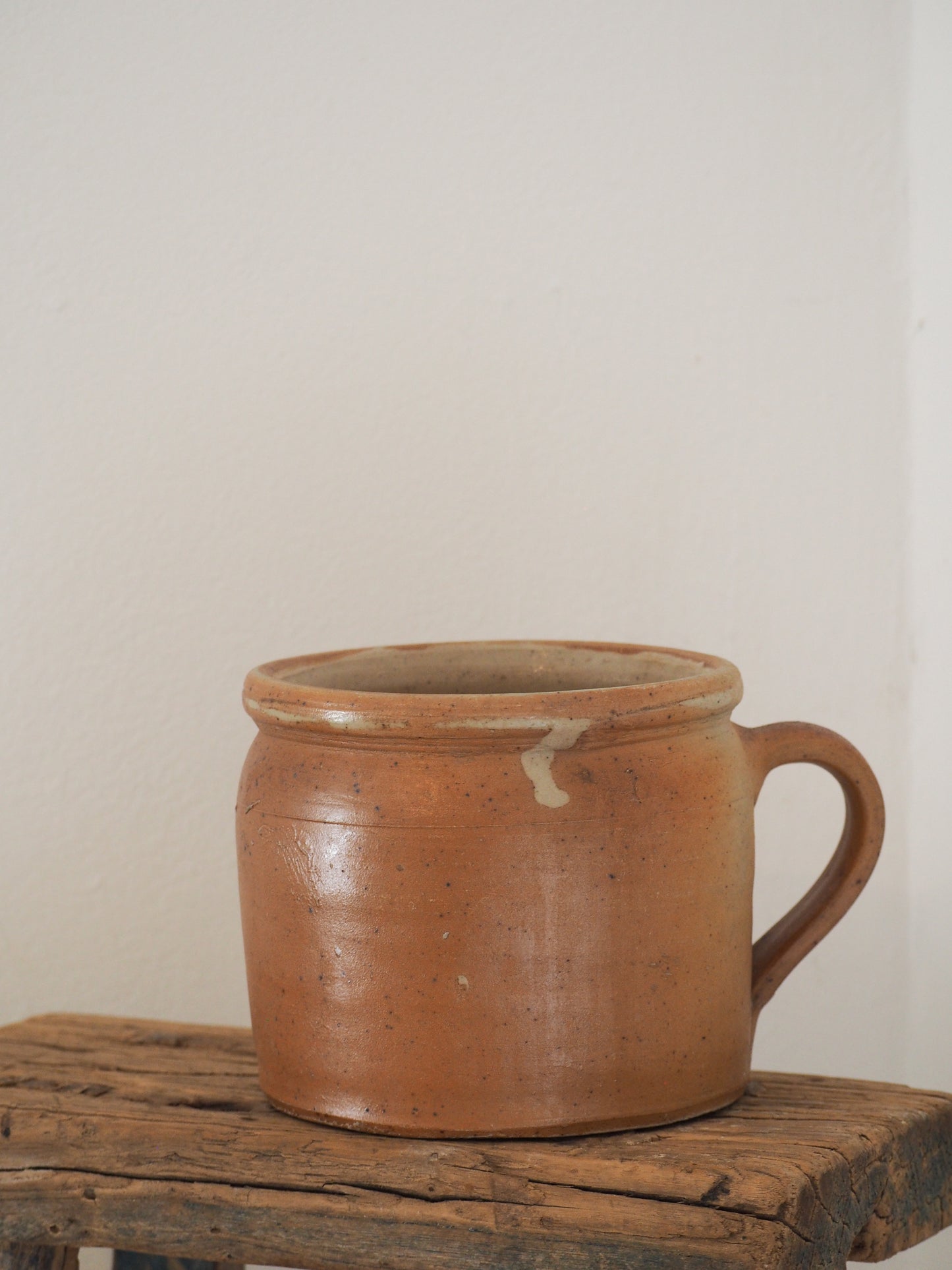 Vintage Antique Rustic French Handmade Confit Pot / Kitchen Storage Jar