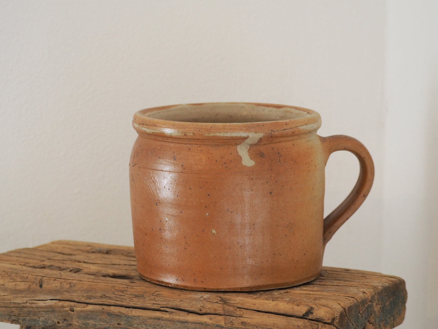 Vintage Antique Rustic French Handmade Confit Pot / Kitchen Storage Jar