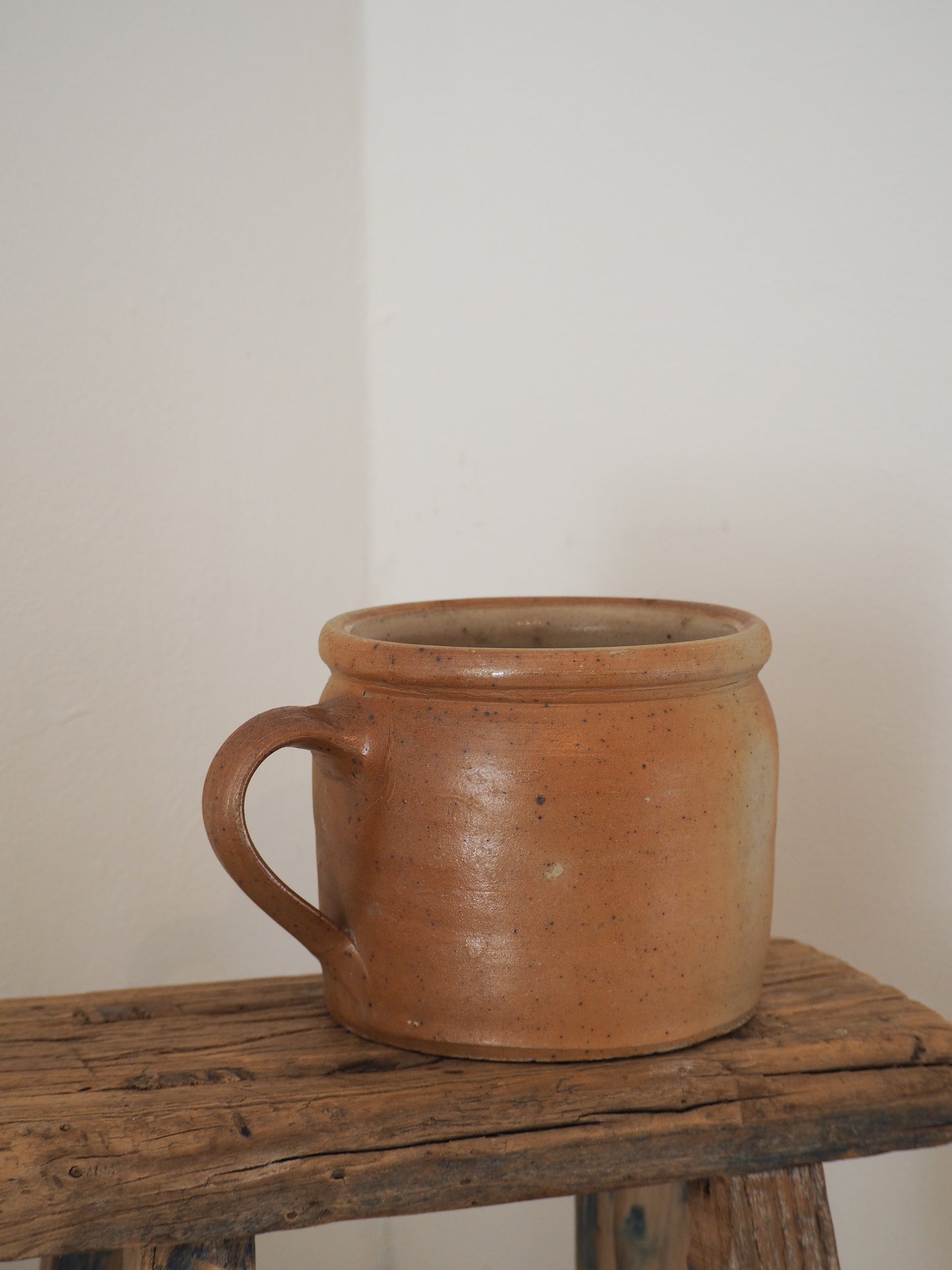 Vintage Antique Rustic French Handmade Confit Pot / Kitchen Storage Jar