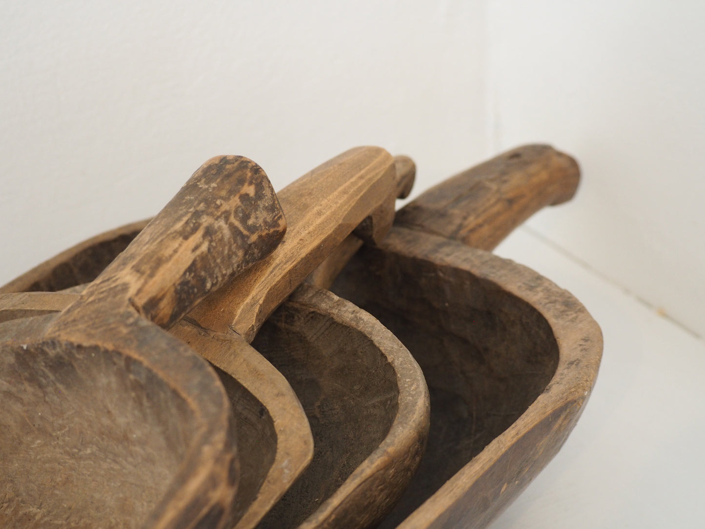 Old Antique Chinese Handmade Wooden Grain Scoop