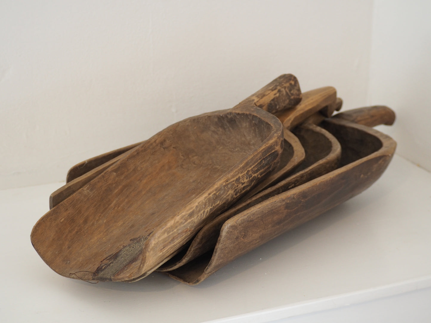 Old Antique Chinese Handmade Wooden Grain Scoop