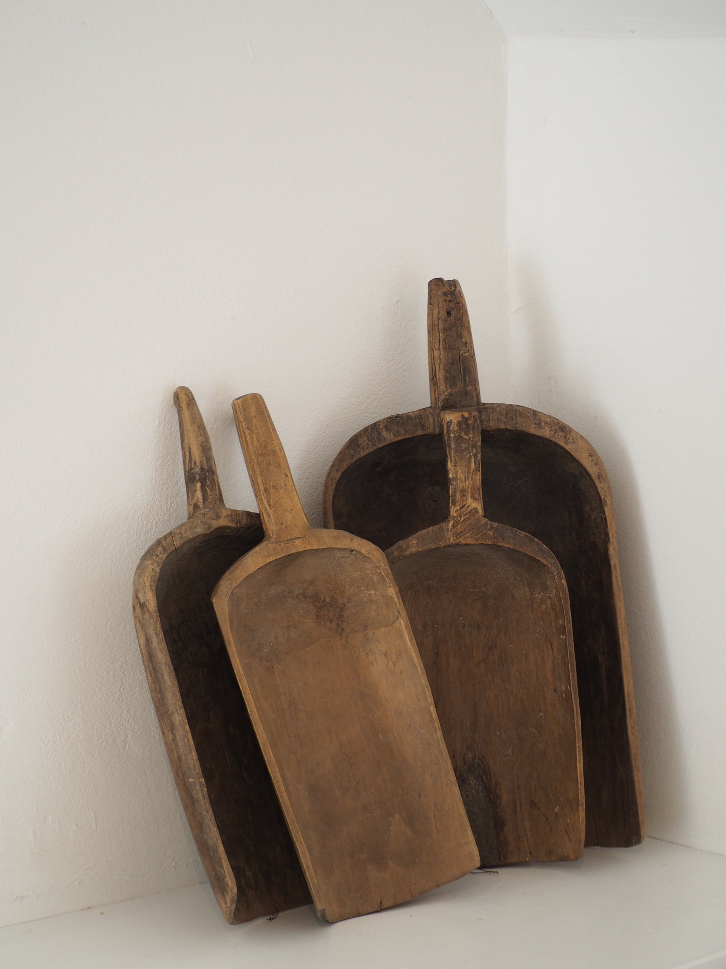 Old Antique Chinese Handmade Wooden Grain Scoop