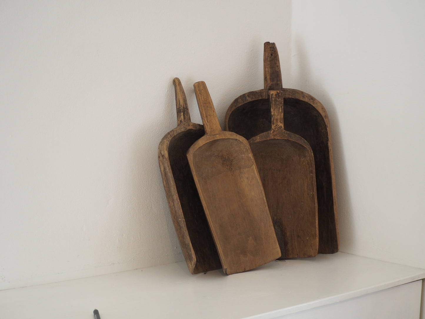 Old Antique Chinese Handmade Wooden Grain Scoop