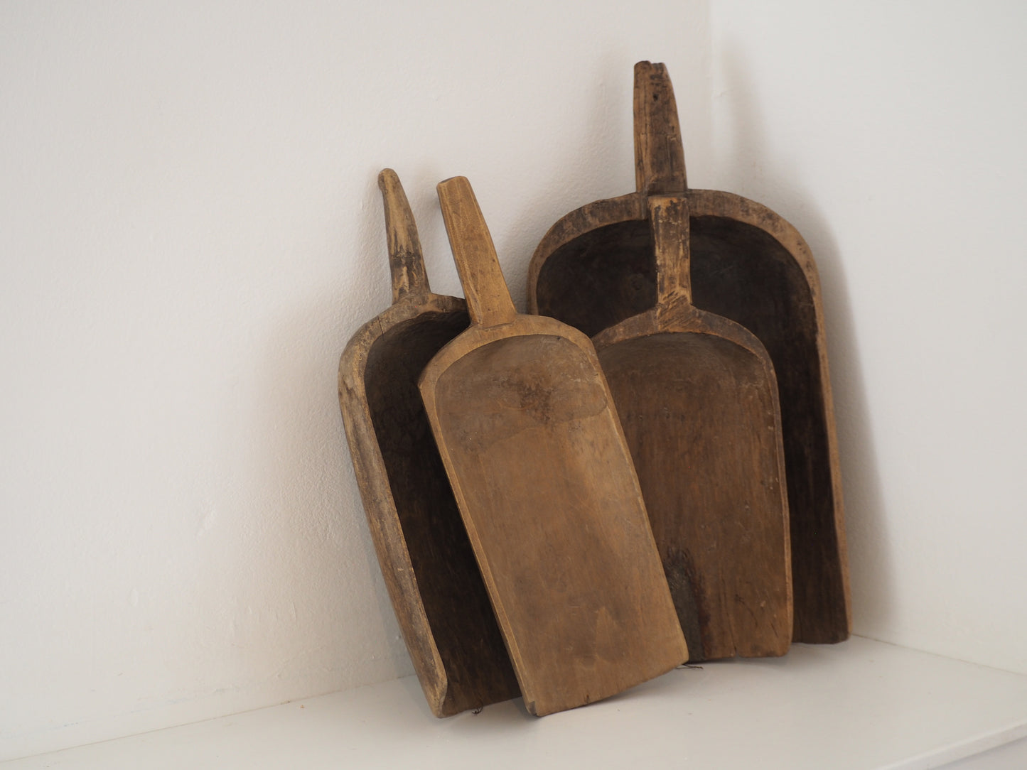 Old Antique Chinese Handmade Wooden Grain Scoop