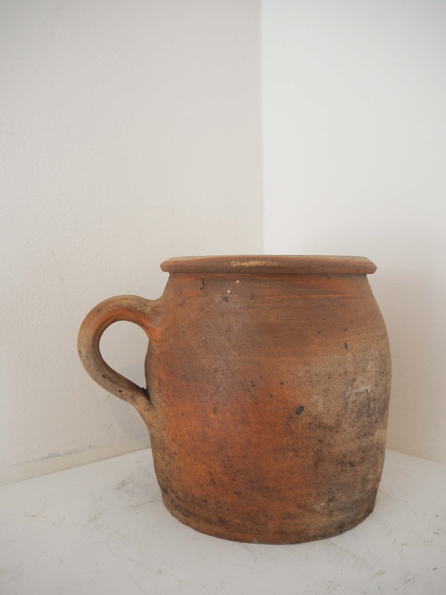 Vintage Antique Rustic French Handmade Confit Pot / Kitchen Storage Jar
