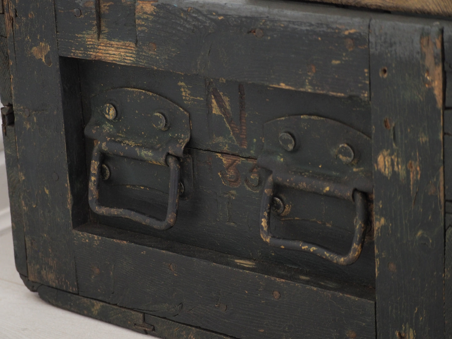 Antique Vintage Wooden & Metal Ammunition Storage Box (Sold Individually)