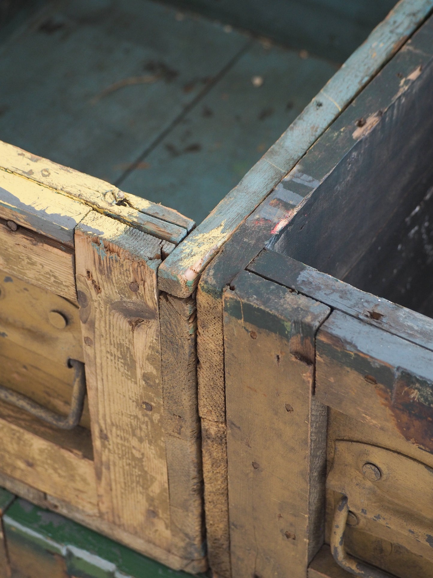 Antique Vintage Wooden & Metal Ammunition Storage Box (Sold Individually)