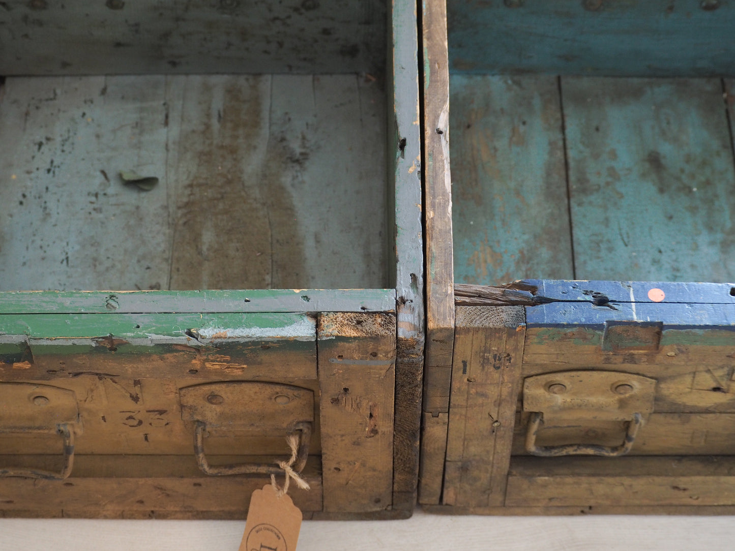 Antique Vintage Wooden & Metal Ammunition Storage Box (Sold Individually)
