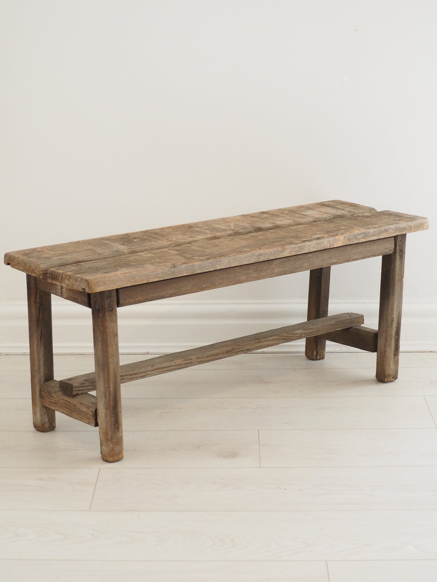 Antique Vintage Rustic Chinese Vendor Stool / Farmhouse Bench