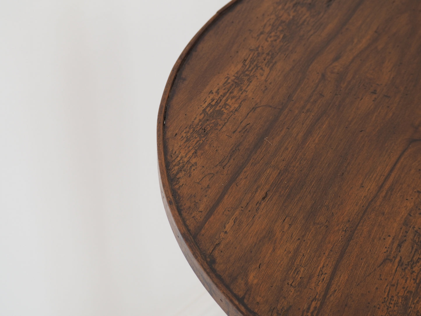Vintage Antique Victorian Round Wooden Bobbin Table with Single Drawer & Ebonised Base / Furniture