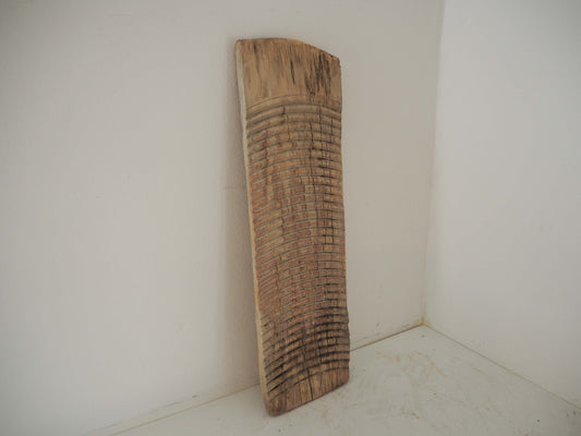 Vintage Antique Wooden Rustic Primitive Elm Ribbed Washboard