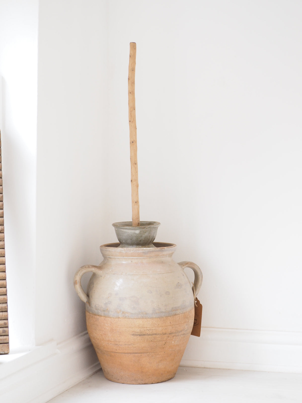 Antique French Stoneware Butter Churn / Confit Pot