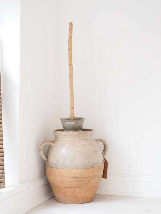 Antique French Stoneware Butter Churn / Confit Pot