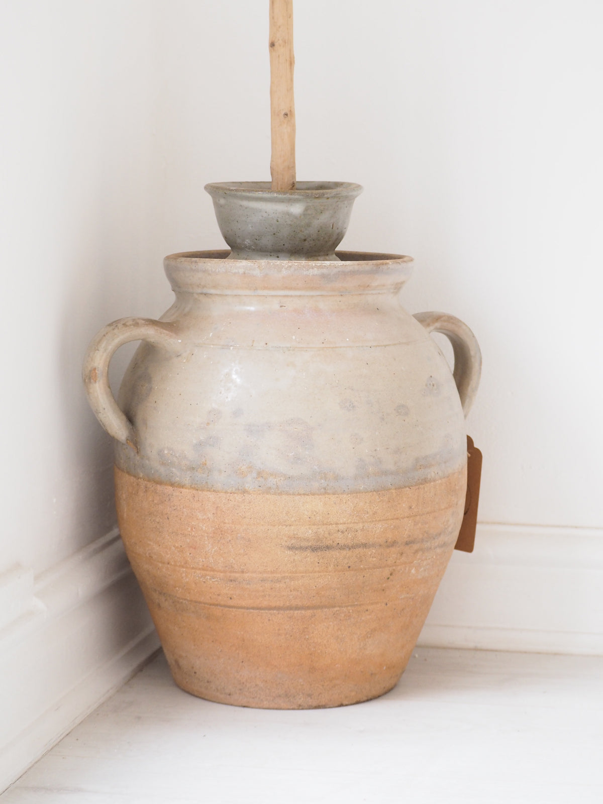 Antique French Stoneware Butter Churn / Confit Pot