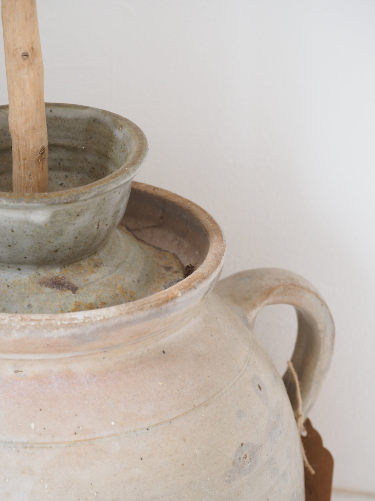 Antique French Stoneware Butter Churn / Confit Pot