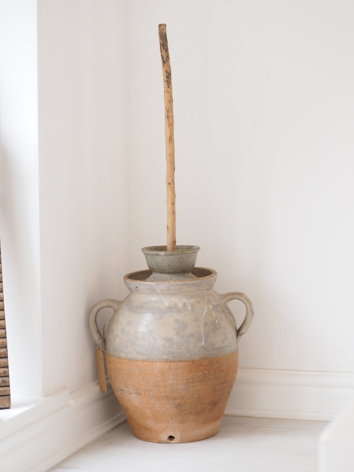 Antique French Stoneware Butter Churn / Confit Pot