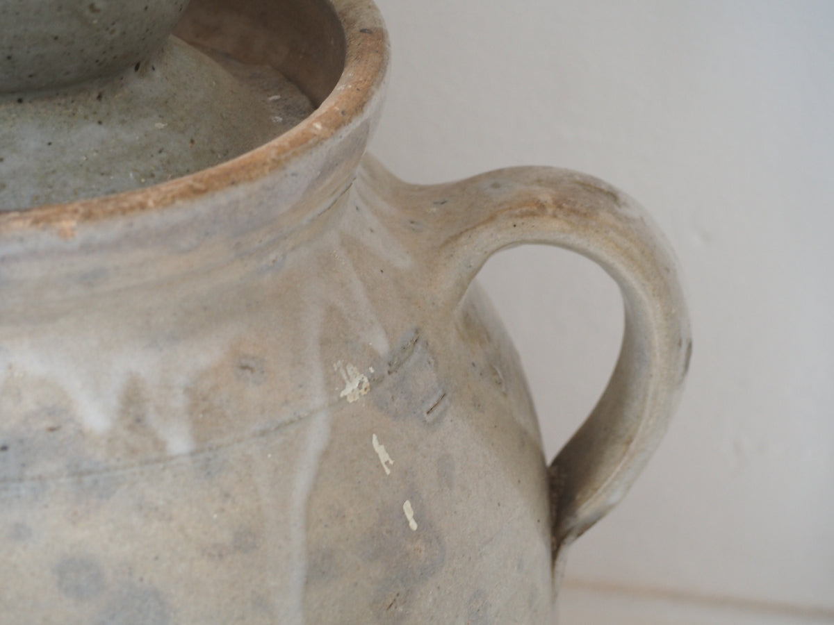 Antique French Stoneware Butter Churn / Confit Pot
