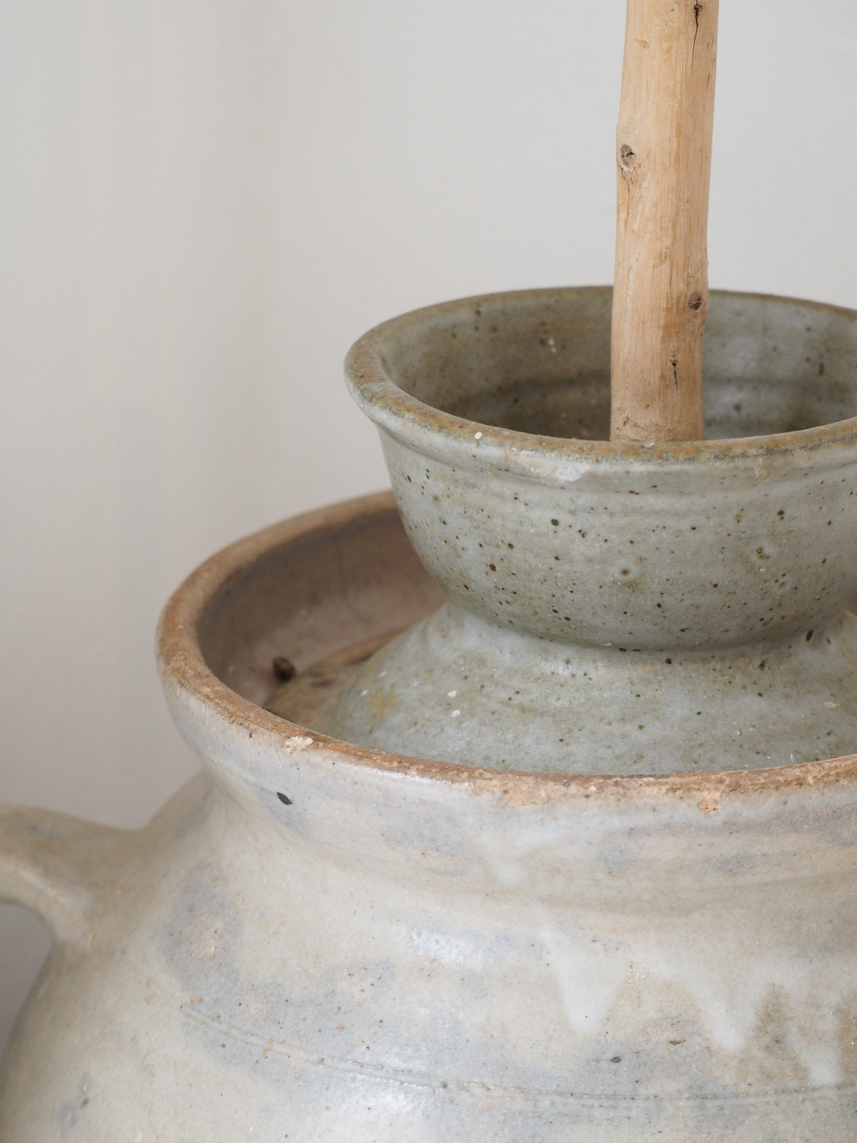 Antique French Stoneware Butter Churn / Confit Pot